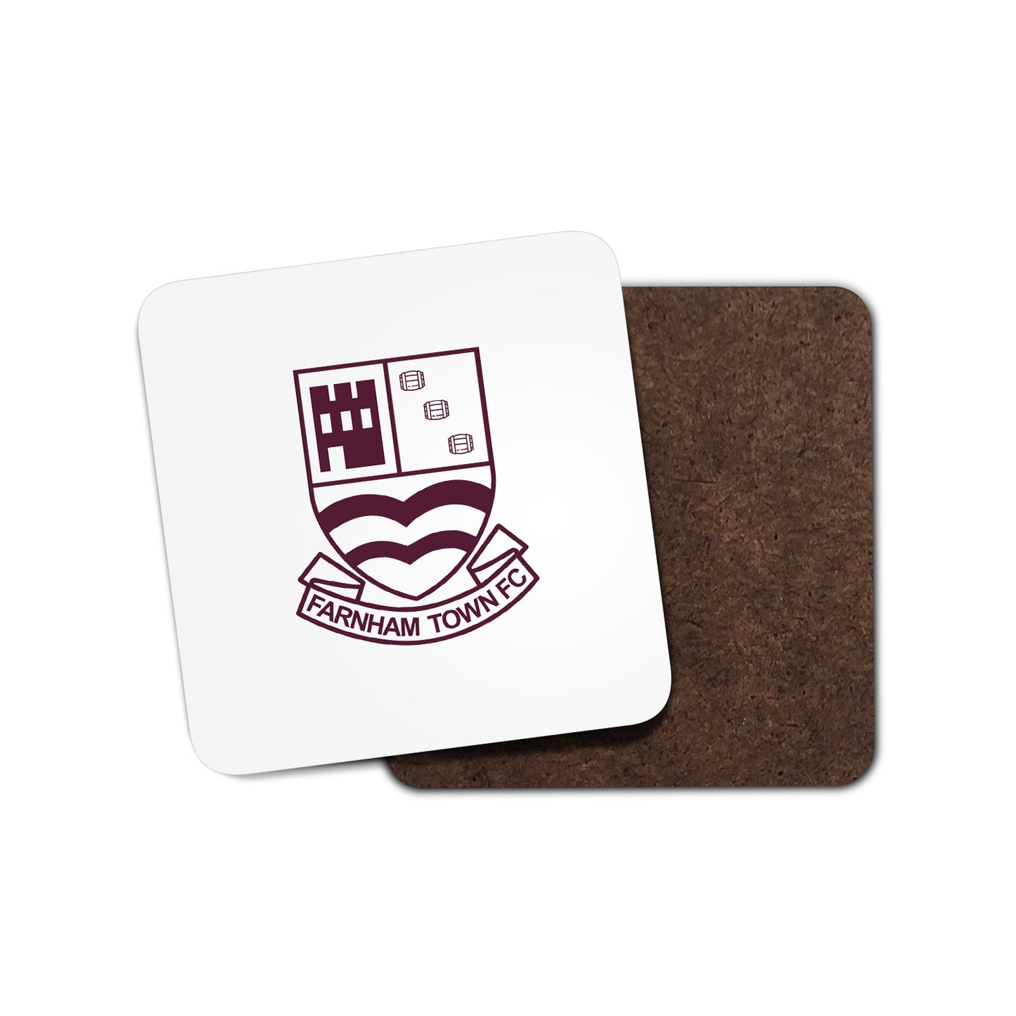 Farnham Town White Mono Coaster
