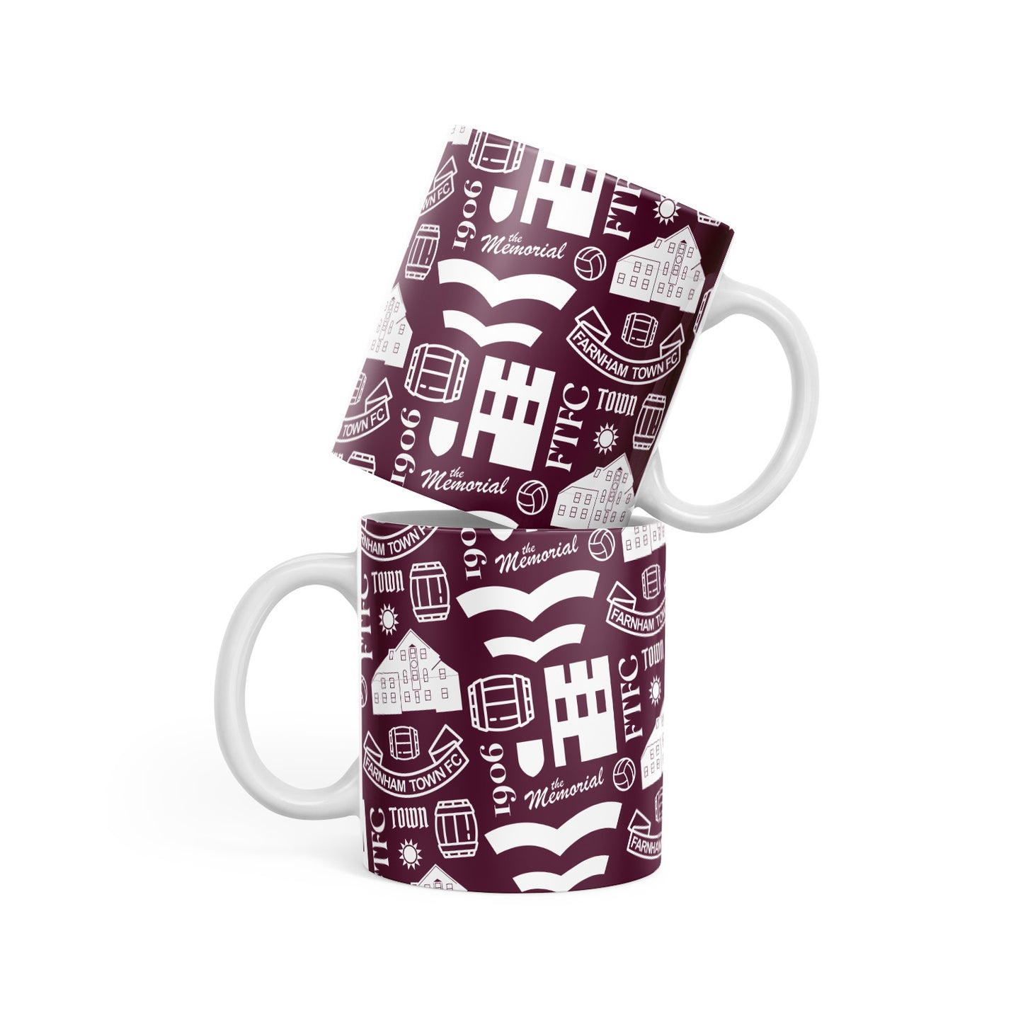 Farnham Town Icons Claret 11oz Mug