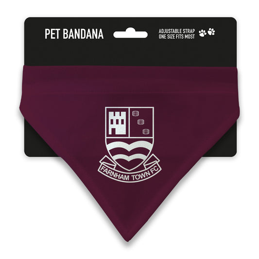 Farnham Town Claret Mono Crest Pet Bandana